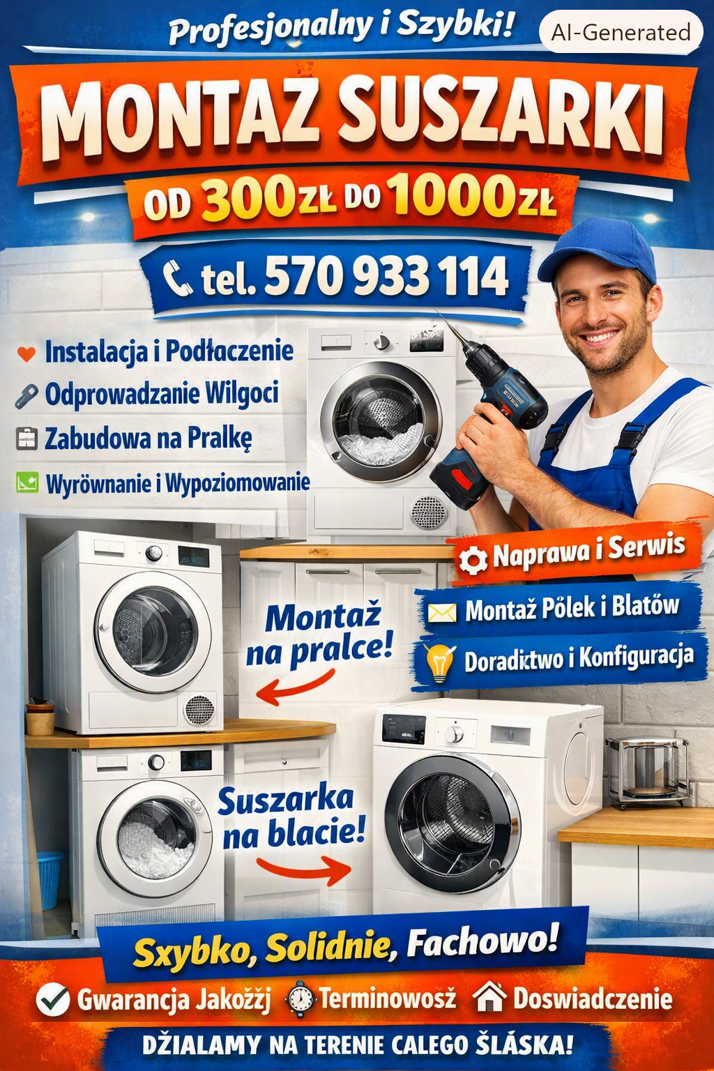 montaż suszarki na rece elektrycznej styl mcdonalds od 300zł do 1000zł tel 570 933 114 Zrob super ładny plakat duzo treści po polsku i usług